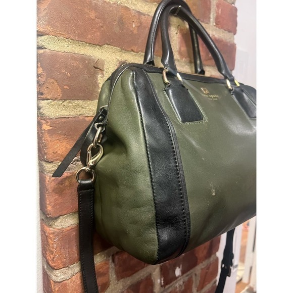 Kate Spade New York Crossbody Green Leather Tote Bag - Picture 5 of 9